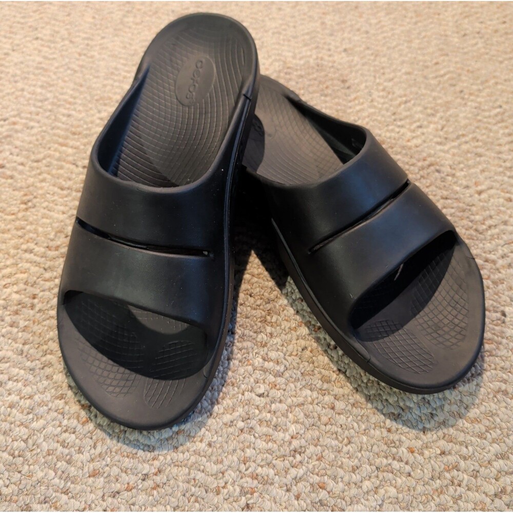 Oofos OOahh Recovery Slide Sandal Mens 13 Womens 15 Black Comfort